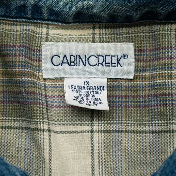 Vintage 80s 90s Olive Green Chore Barn Coat Denim Collar Flannel Lined Womans XL - Picture 5 of 6